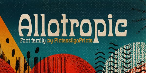 Card displaying Allotropic typeface in various styles