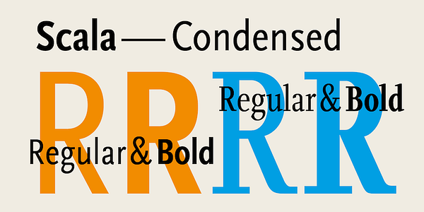 Card displaying Scala Sans typeface in various styles