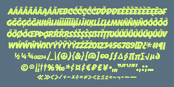 Card displaying Gnar typeface in various styles