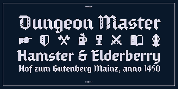 Card displaying Fleisch typeface in various styles