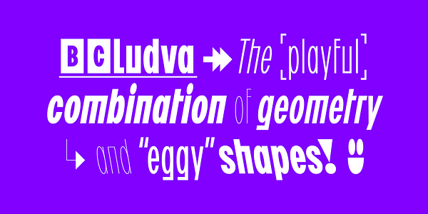 Card displaying BC Ludva typeface in various styles