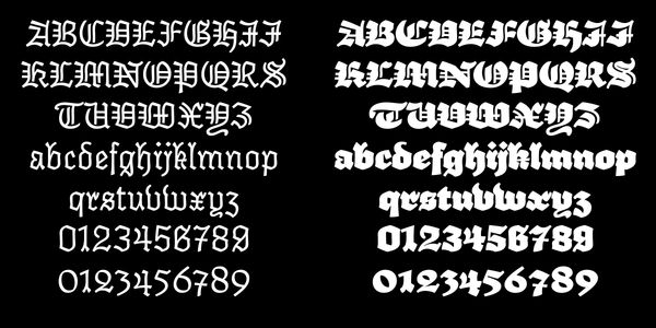 Card displaying Elfreth typeface in various styles