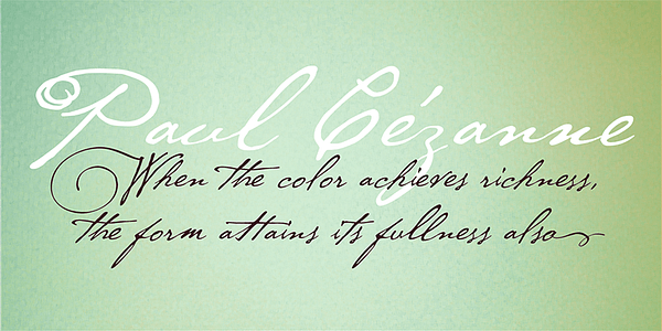 Card displaying P22 Cezanne typeface in various styles