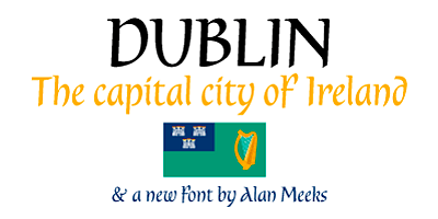 Card displaying Dublin typeface in various styles