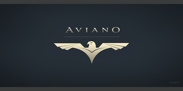 Card displaying Aviano typeface in various styles