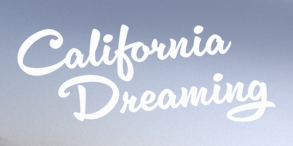 Card displaying Cinema Script typeface in various styles