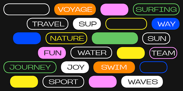 Card displaying TT Travels Next typeface in various styles
