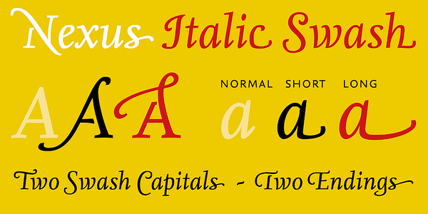 Card displaying Nexus Serif typeface in various styles