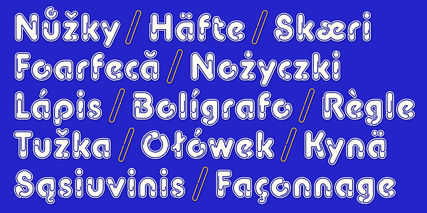 Card displaying Paper Clip Nova typeface in various styles