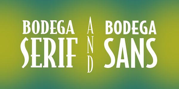 Card displaying Bodega Serif typeface in various styles