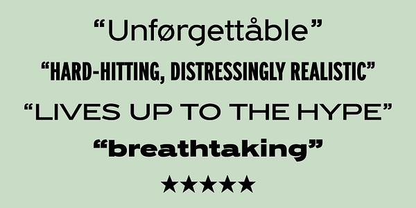 Card displaying PF Grand Gothik Variable typeface in various styles