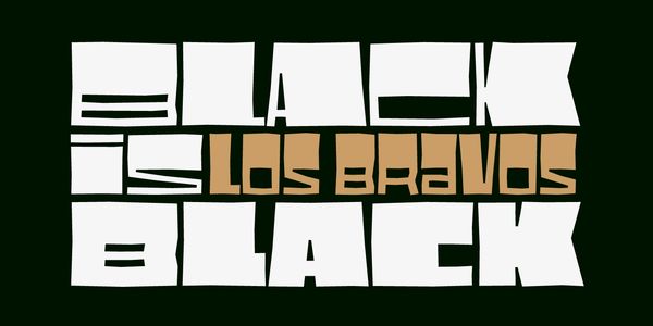 Card displaying Black Pack Variable typeface in various styles