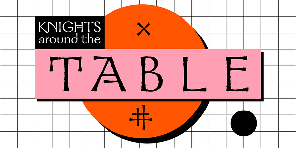 Card displaying Galahad typeface in various styles