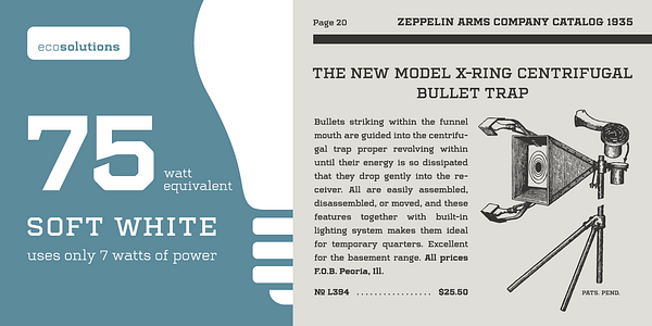 Card displaying Centrifuge typeface in various styles