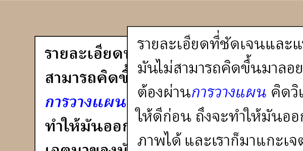 Card displaying Adobe Thai typeface in various styles