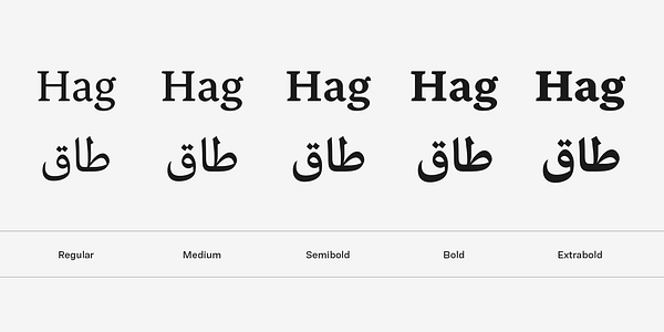 Card displaying Nassim Arabic typeface in various styles