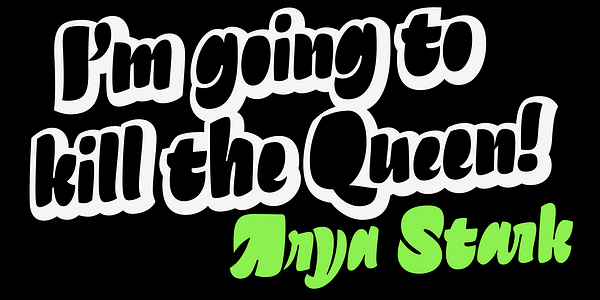 Card displaying Chupilca typeface in various styles