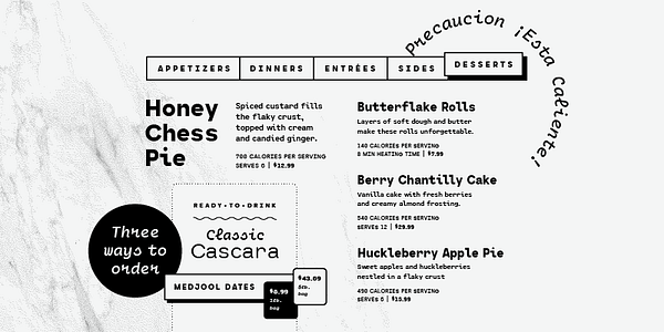 Card displaying Cartograph CF typeface in various styles