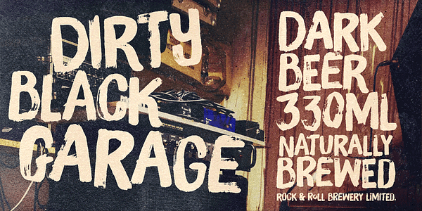 Card displaying Brush Up typeface in various styles