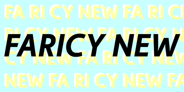 Card displaying Faricy New typeface in various styles