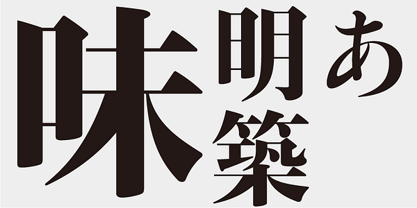 Card displaying AB Ajimin Modern Chiku/EB typeface in various styles