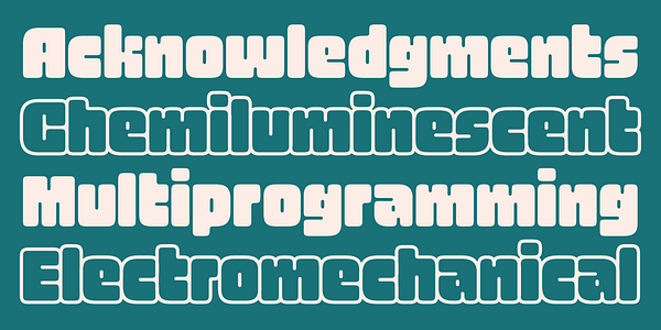 Card displaying Boiga typeface in various styles