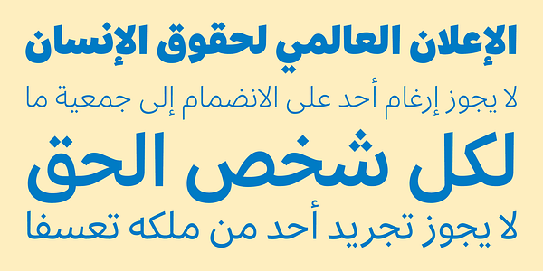 Card displaying Effra CC Arabic typeface in various styles