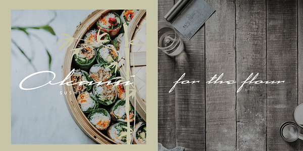 Card displaying Cadogan typeface in various styles