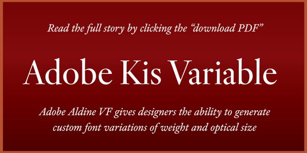 Card displaying Adobe Kis Variable typeface in various styles