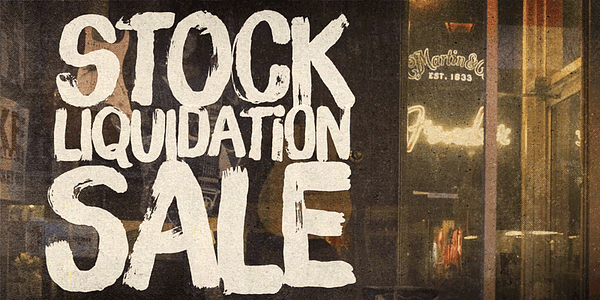 Card displaying Brush Up typeface in various styles