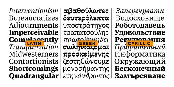 Card displaying Late Serif Variable typeface in various styles