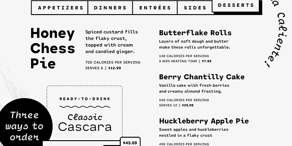 Card displaying Cartograph CF typeface in various styles