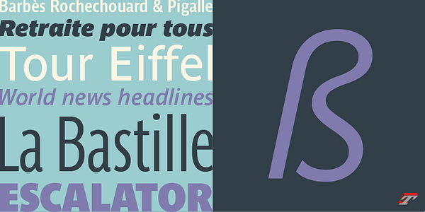 Card displaying Parisine typeface in various styles