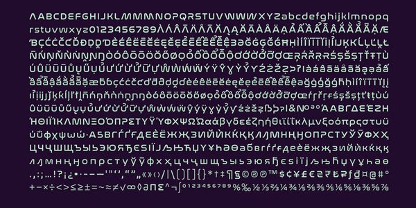 Card displaying Nasalization typeface in various styles