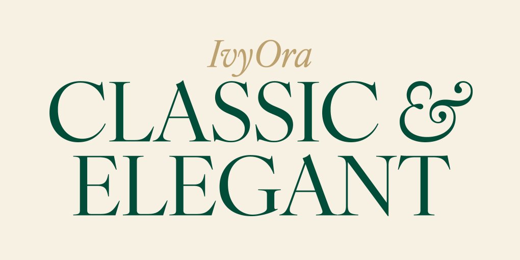 Card displaying IvyOra typeface in various styles
