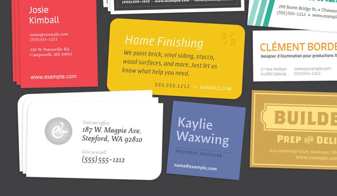 Fonts for smart business cards