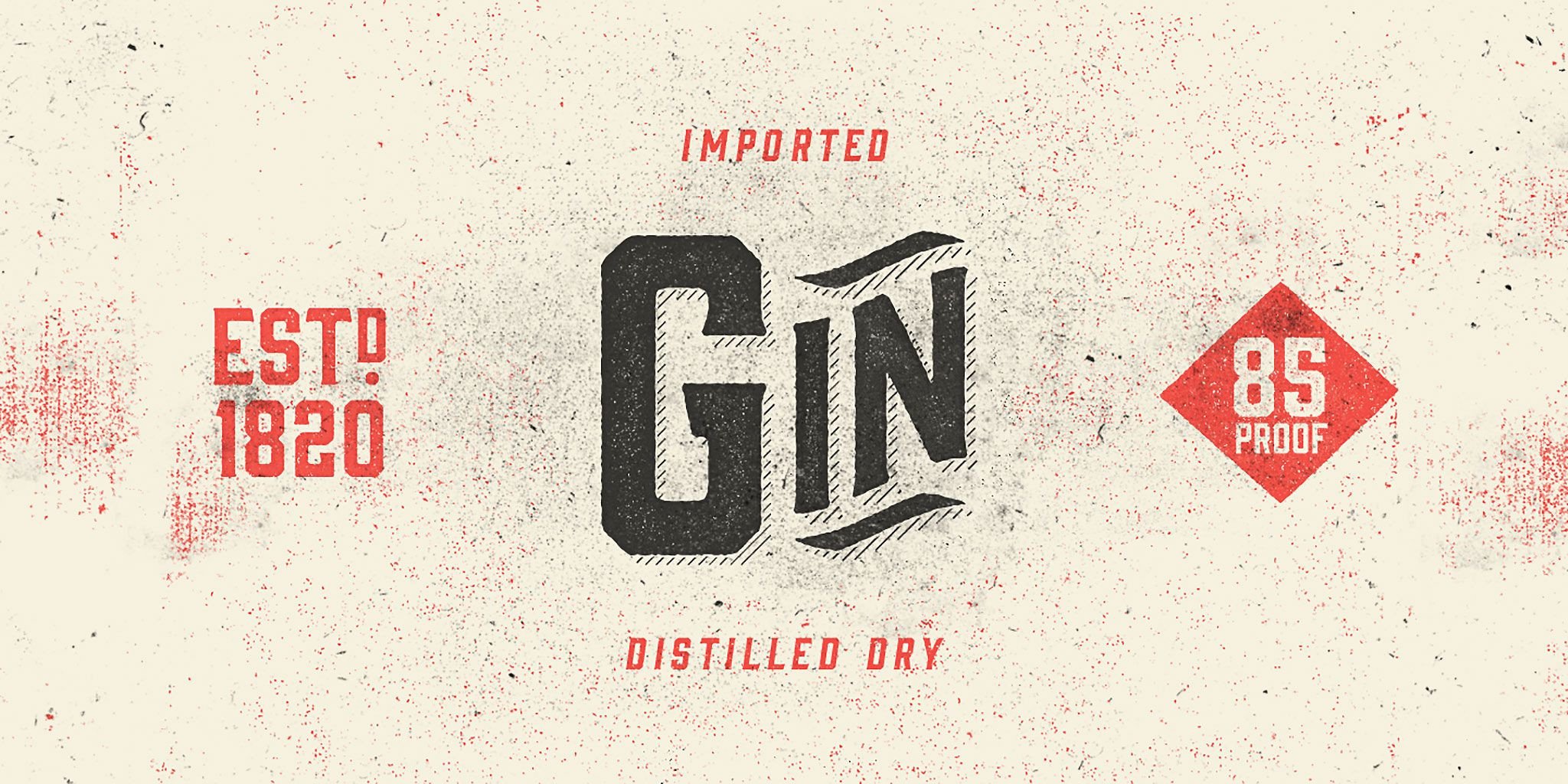 Card displaying Gin typeface in various styles