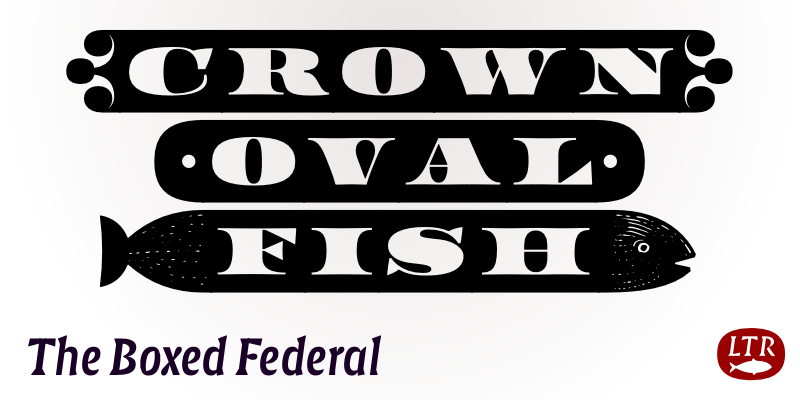 Card displaying LTR Federal Reserve Note typeface in various styles