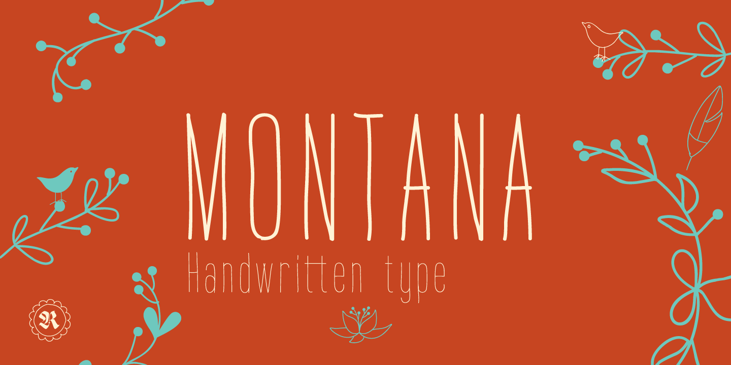 Card displaying Montana typeface in various styles