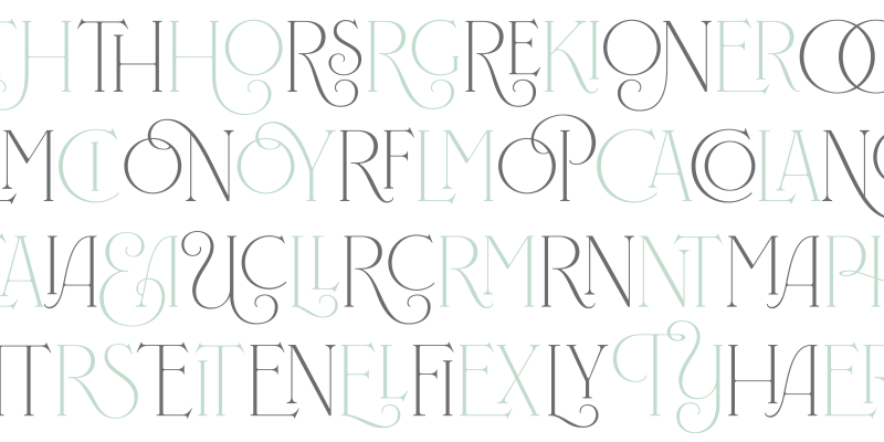 Card displaying Fleur typeface in various styles
