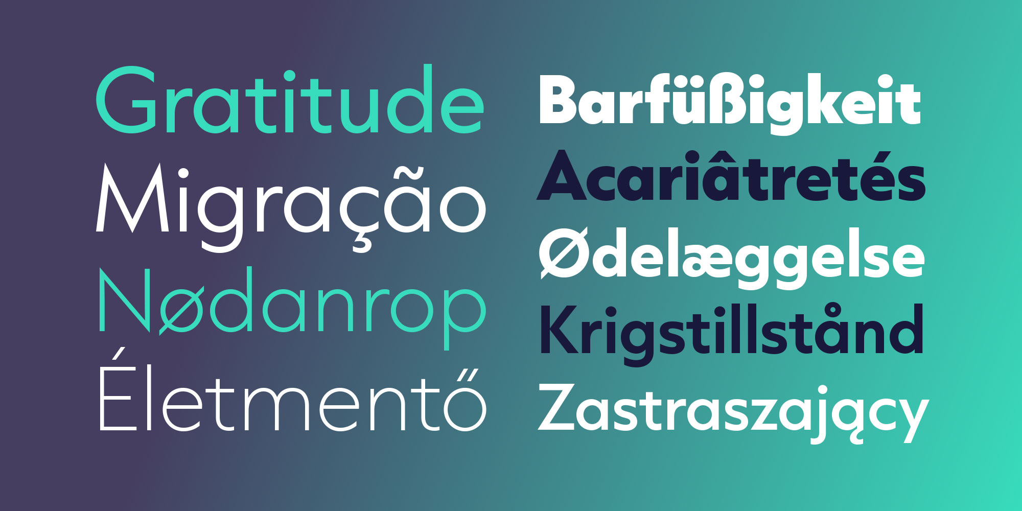 Card displaying Capitana typeface in various styles