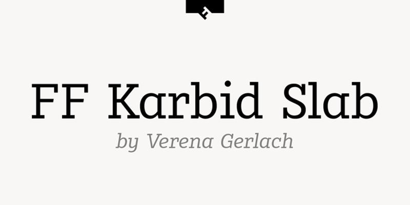 Card displaying FF Karbid Slab typeface in various styles