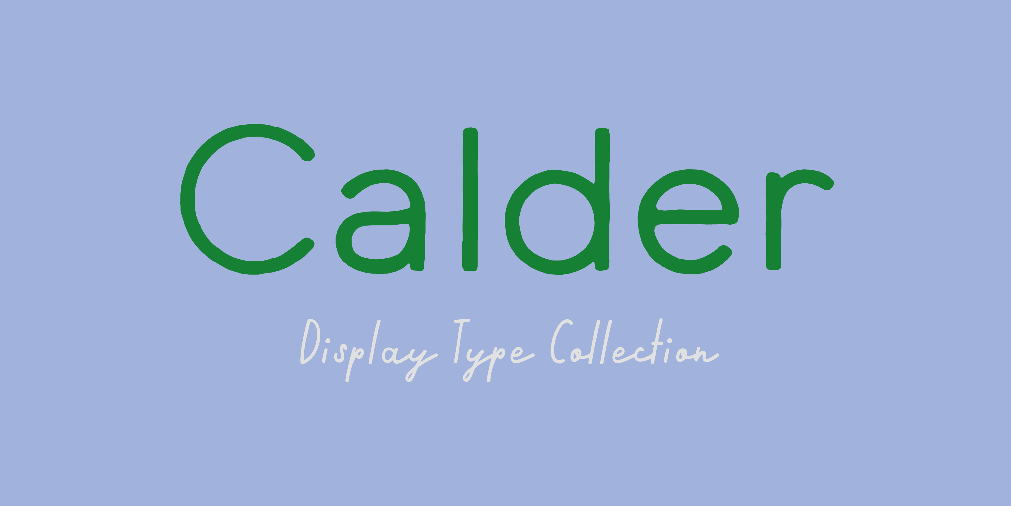 Card displaying Calder typeface in various styles