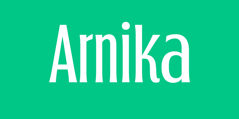 Card displaying Arnika Variable typeface in various styles