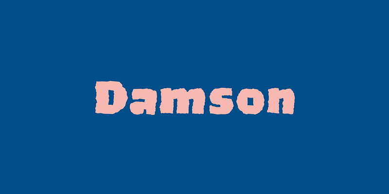 Card displaying Damson typeface