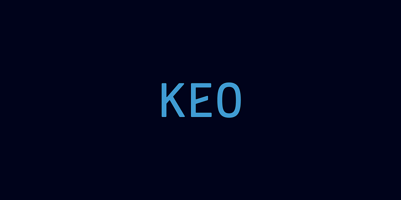 Card displaying Keo typeface