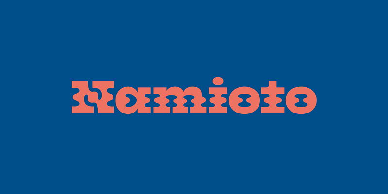 Card displaying Namioto typeface