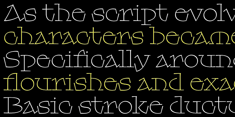 Card displaying Klooster typeface