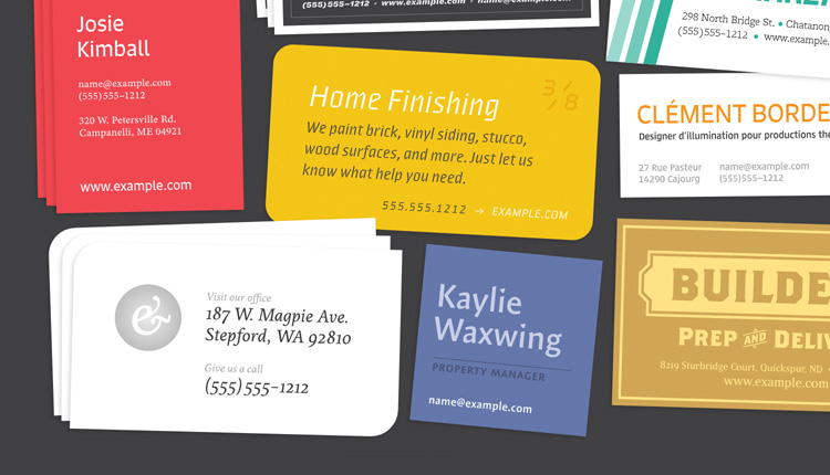 Fonts for smart business cards