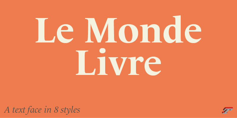 Card displaying Le Monde Livre typeface in various styles